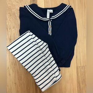 Janie and Jack Navy and White Kids Matching Set